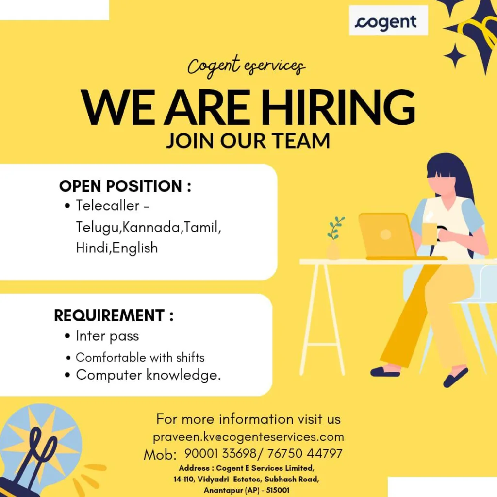 cogent company hiring voice process anantapur 2025 