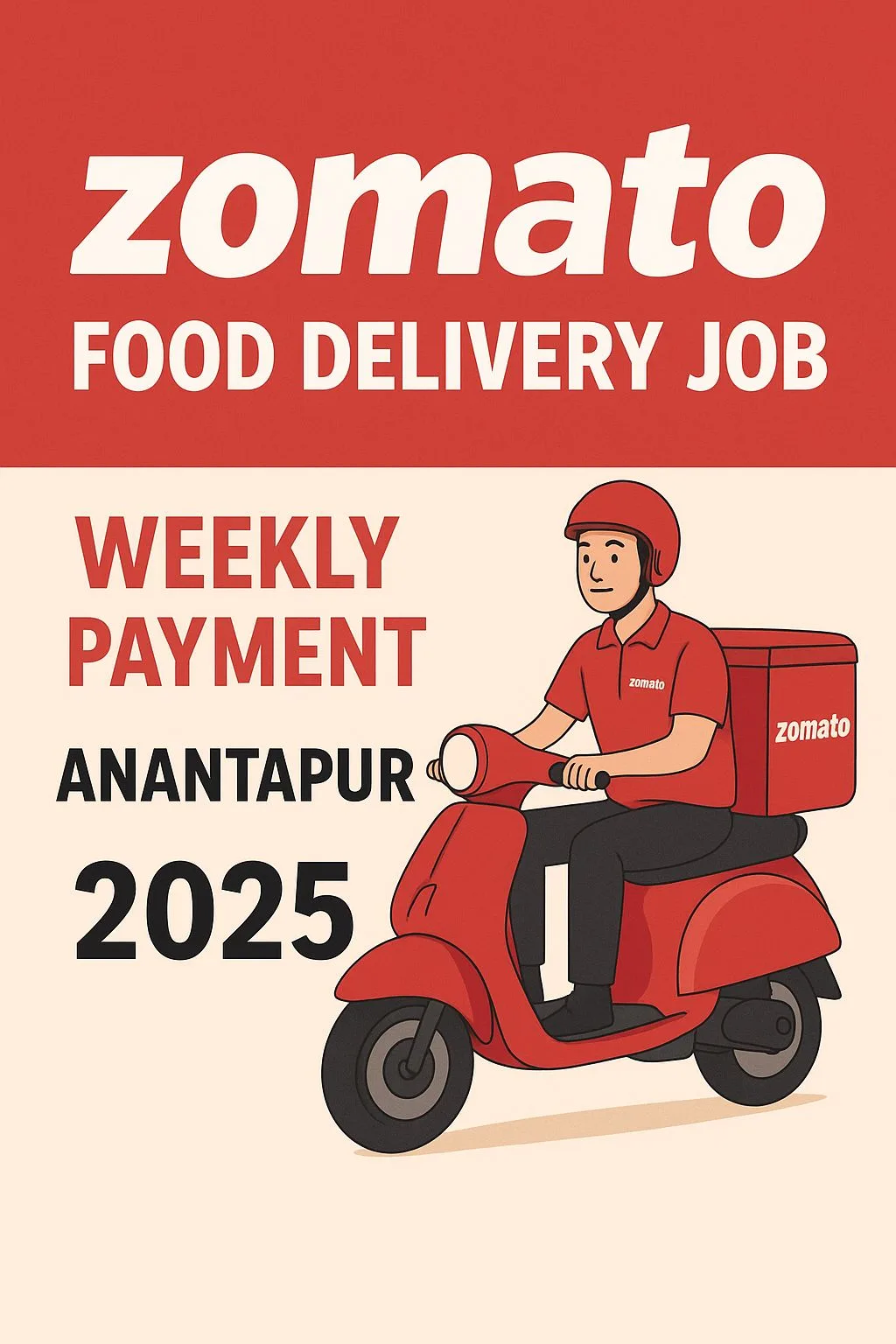   food delivery job weekly payment Anantapur location 2025