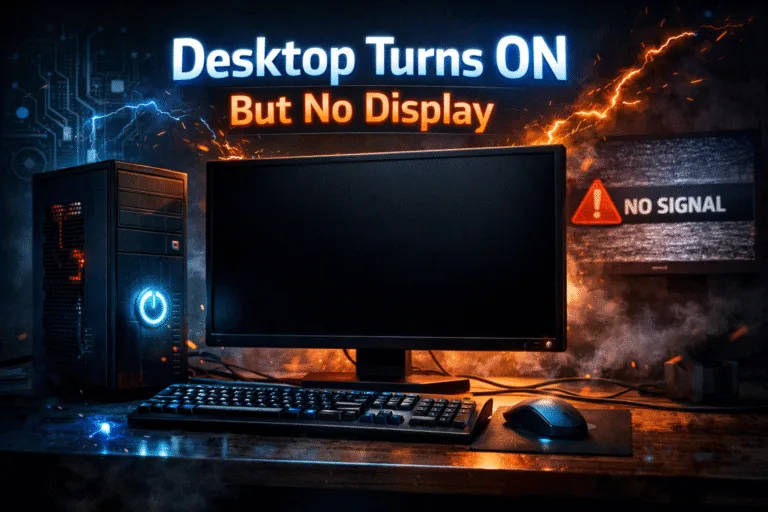 Desktop Turns ON but No Display