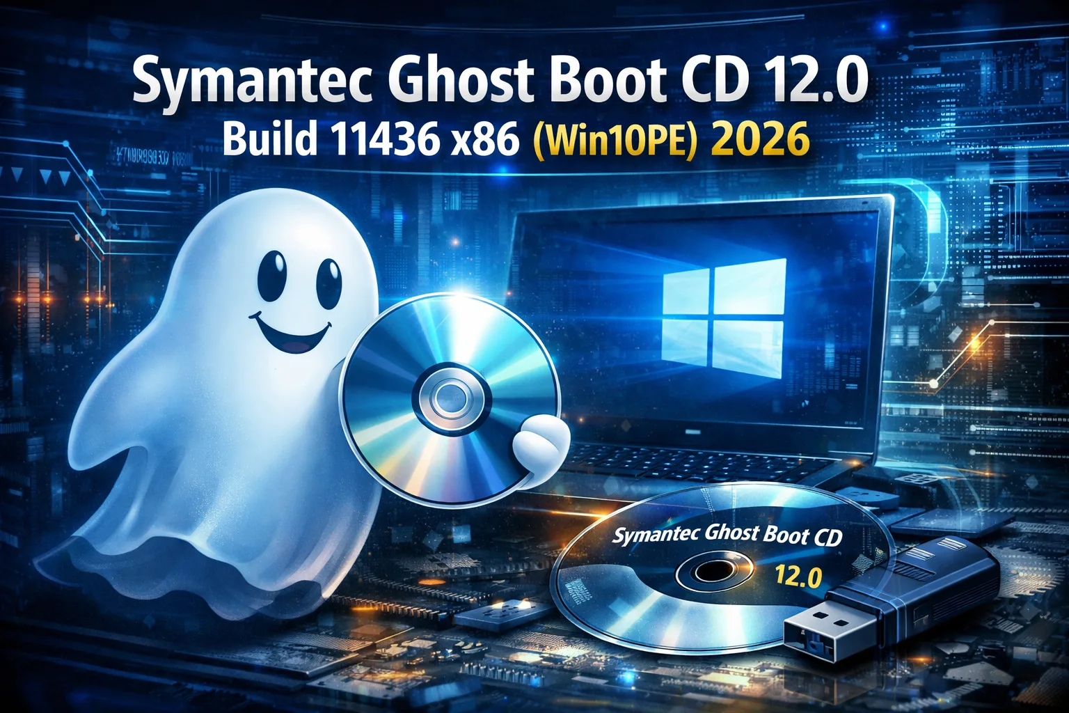 Symantec Ghost Boot CD 12.0 Build 11436 x86 (Win10PE) 2026