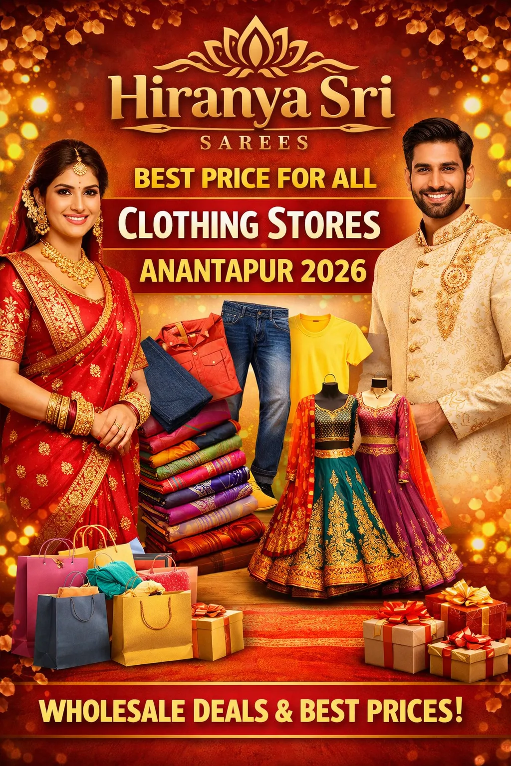 Hiranya Sri Sarees best price for all Clothing stores anantapur 2026