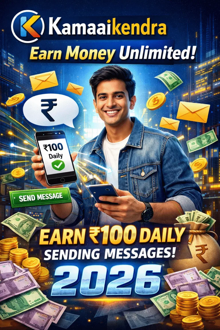 kamaaikendra app earn money unlimited dailay 100 rs to send messages 2026