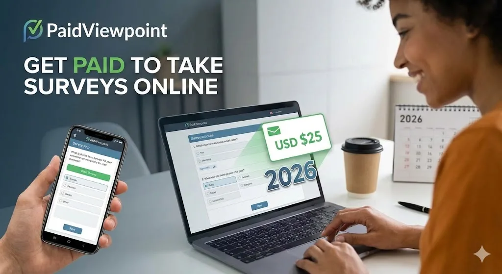 paidviewpoint get paid to take surveys online 25 USD 2026