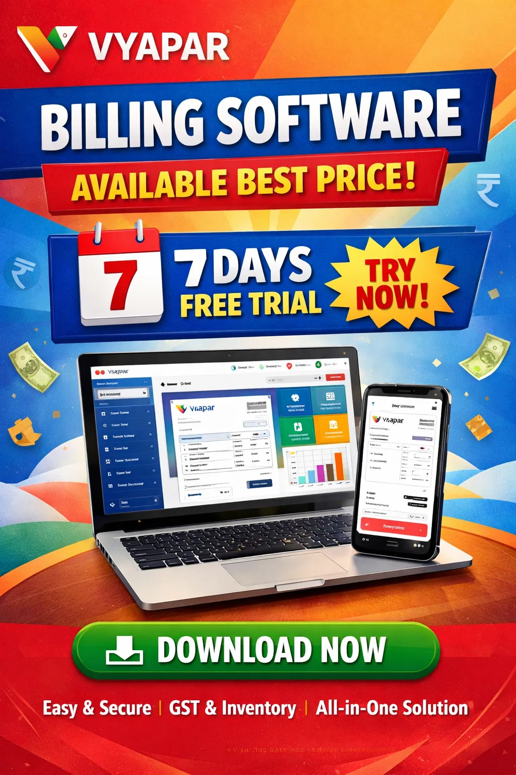 vyapar billing software available best price 7 days trial download